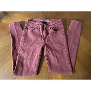 American Eagle red dyed jeans size 0
